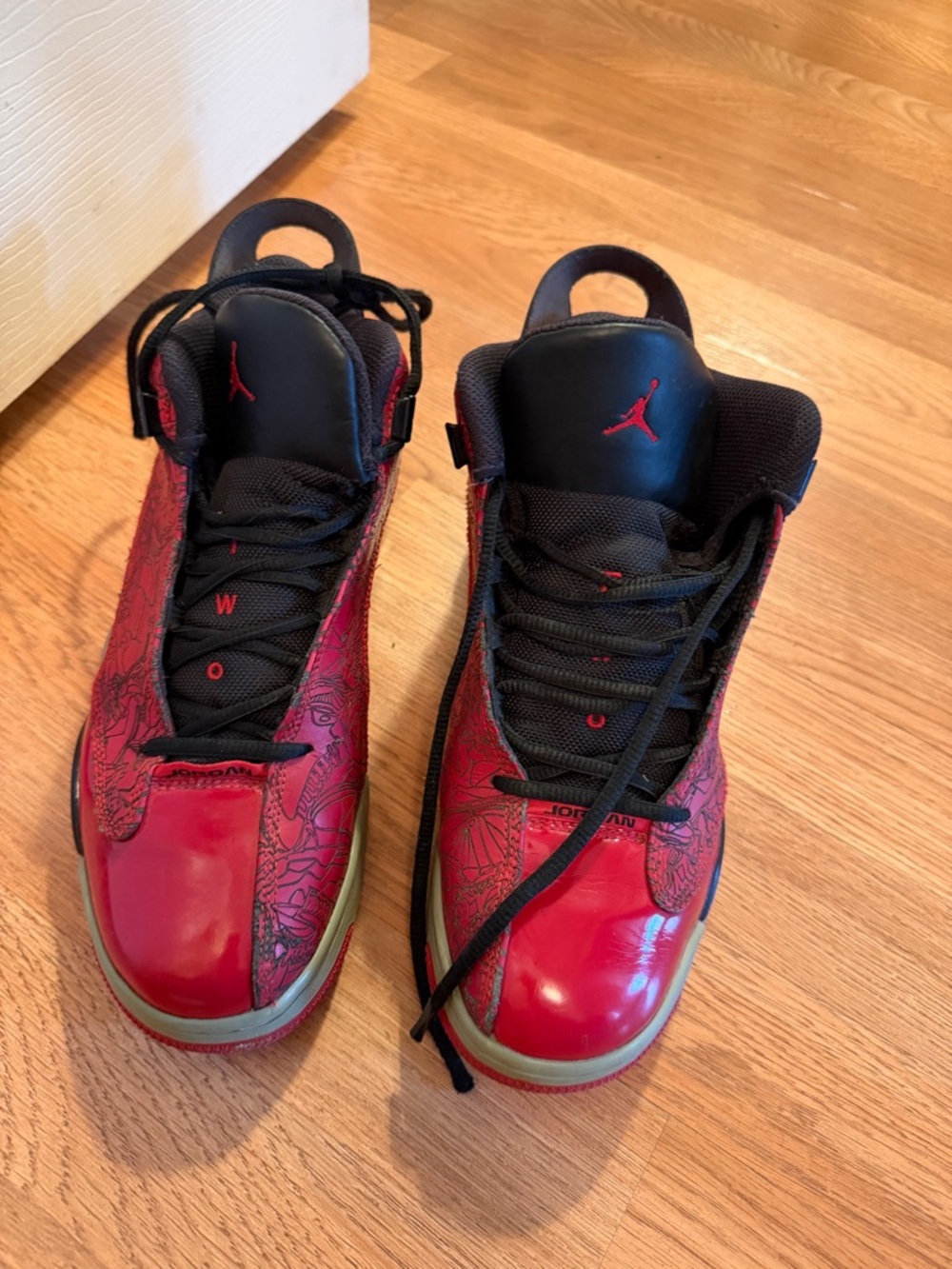 Jordan Red and Black Graphic-Print Sneakers